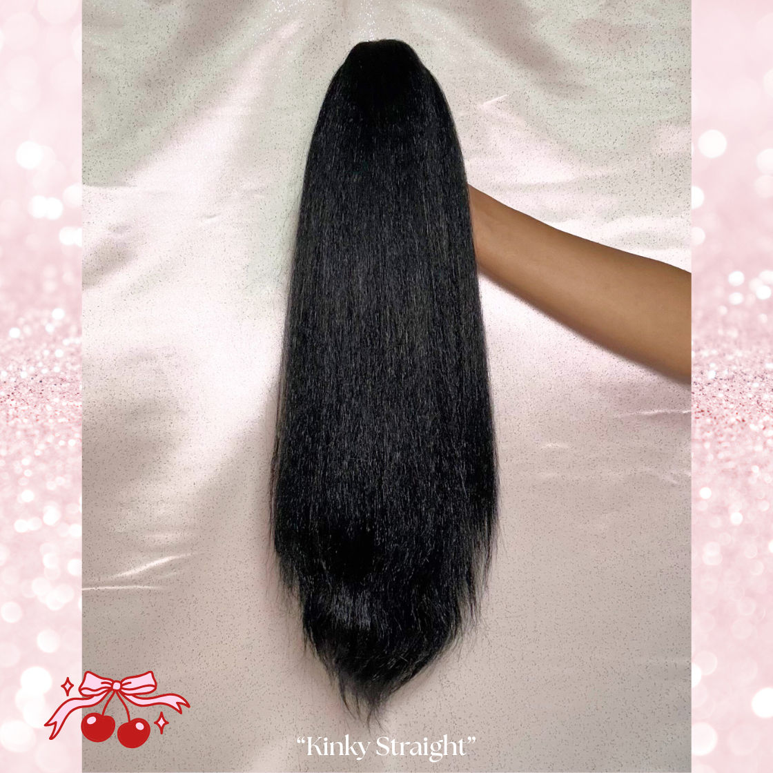 Kinky Straight Synthetic 2 in 1 Claw Clip Drawstring Ponytail