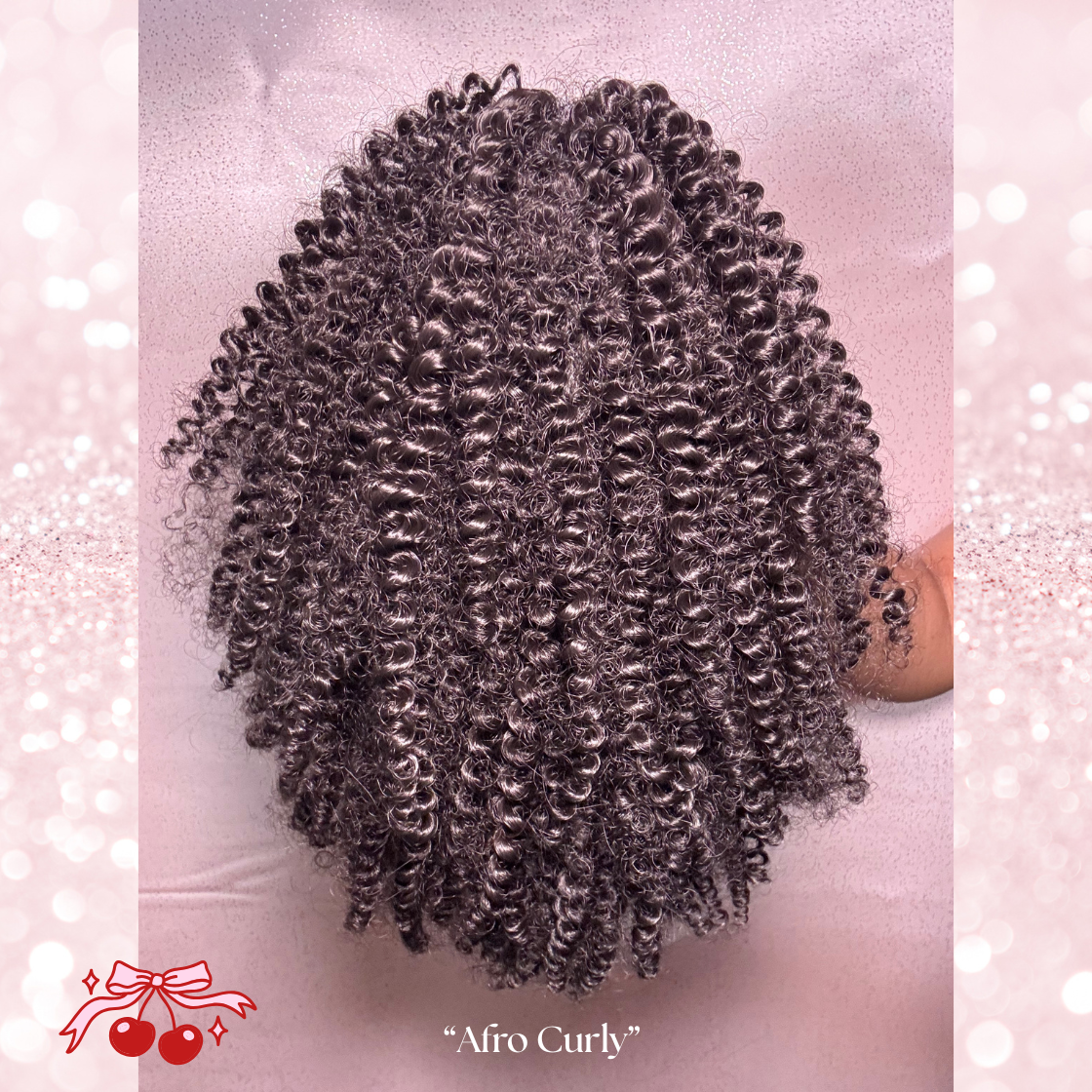 Afro Curly Synthetic 2 in 1 Claw Clip Drawstring Ponytail Natural Black