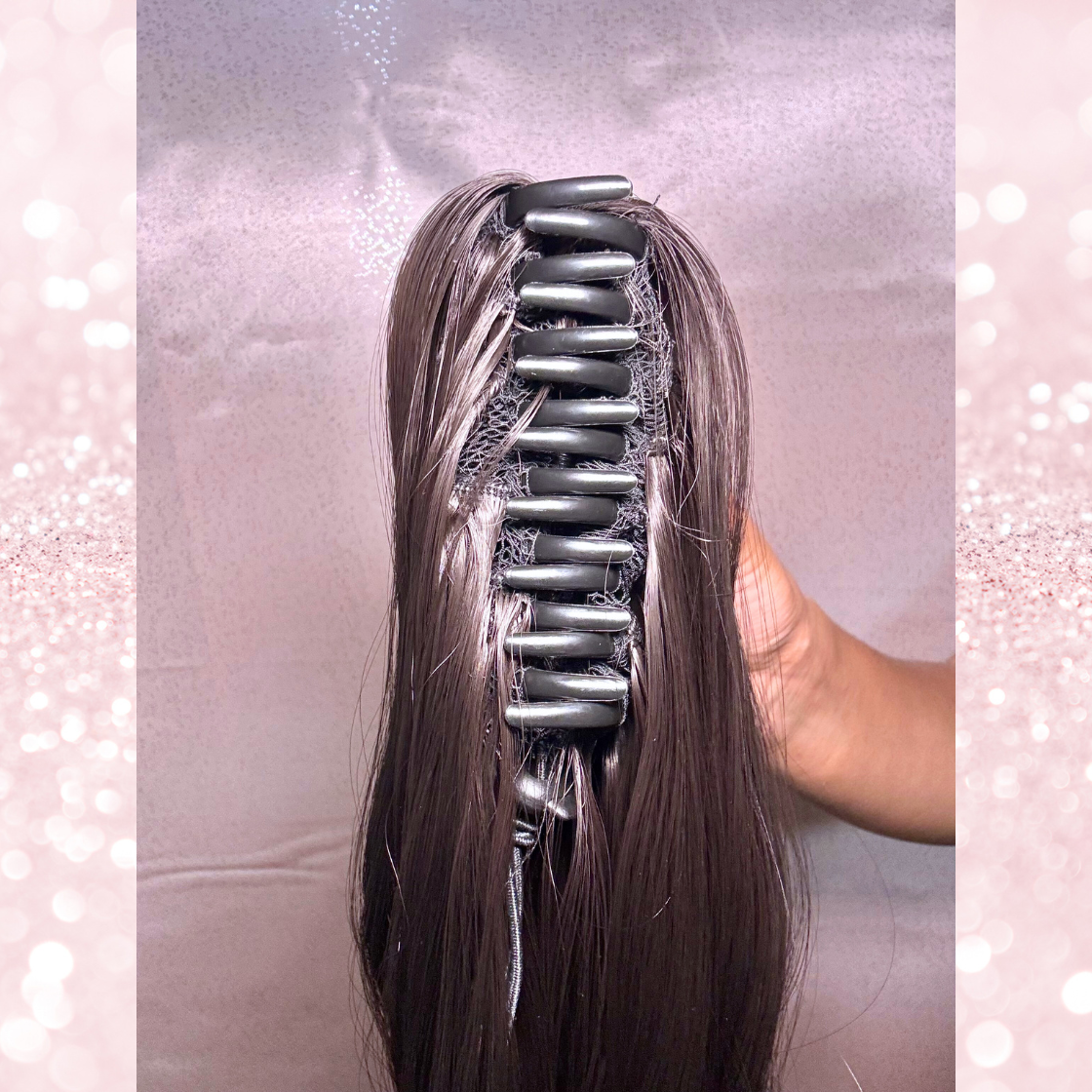 Body Wave Synthetic 2 in 1 Claw Clip Drawstring Ponytail Natural Black