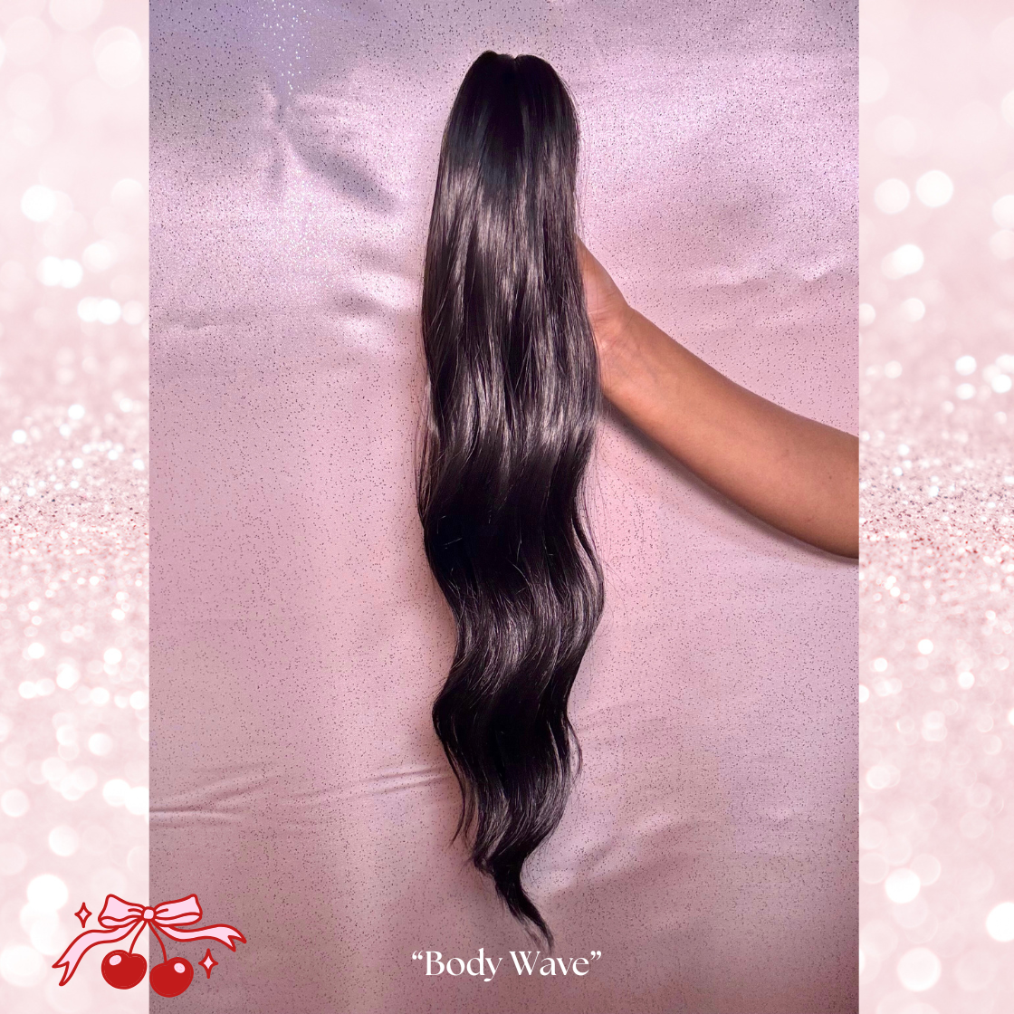 Body Wave Synthetic 2 in 1 Claw Clip Drawstring Ponytail Natural Black