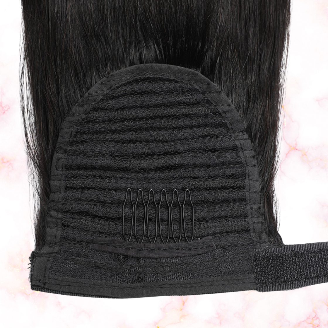 Straight Natural Black Wrap Around Ponytail Brazilian Remy 100% Human Hair