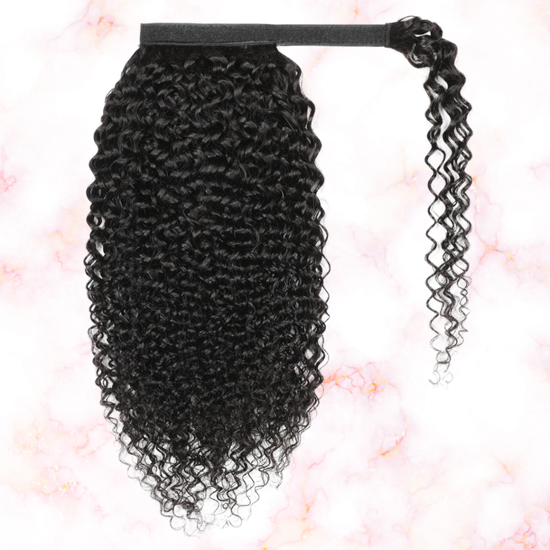 Afro Kinky Curly Natural Black Wrap Around Ponytail Brazilian Remy 100% Human Hair