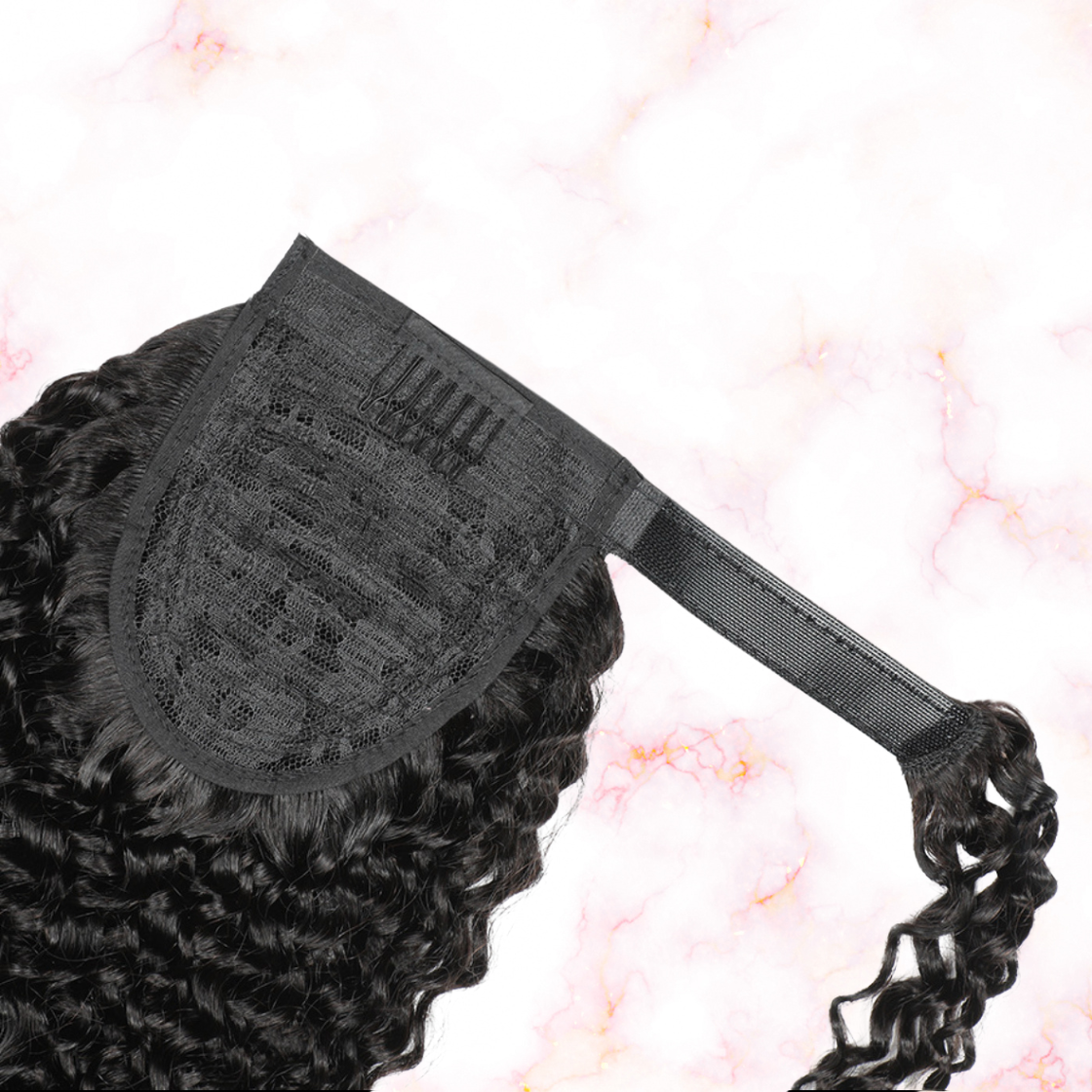 Afro Kinky Curly Natural Black Wrap Around Ponytail Brazilian Remy 100% Human Hair